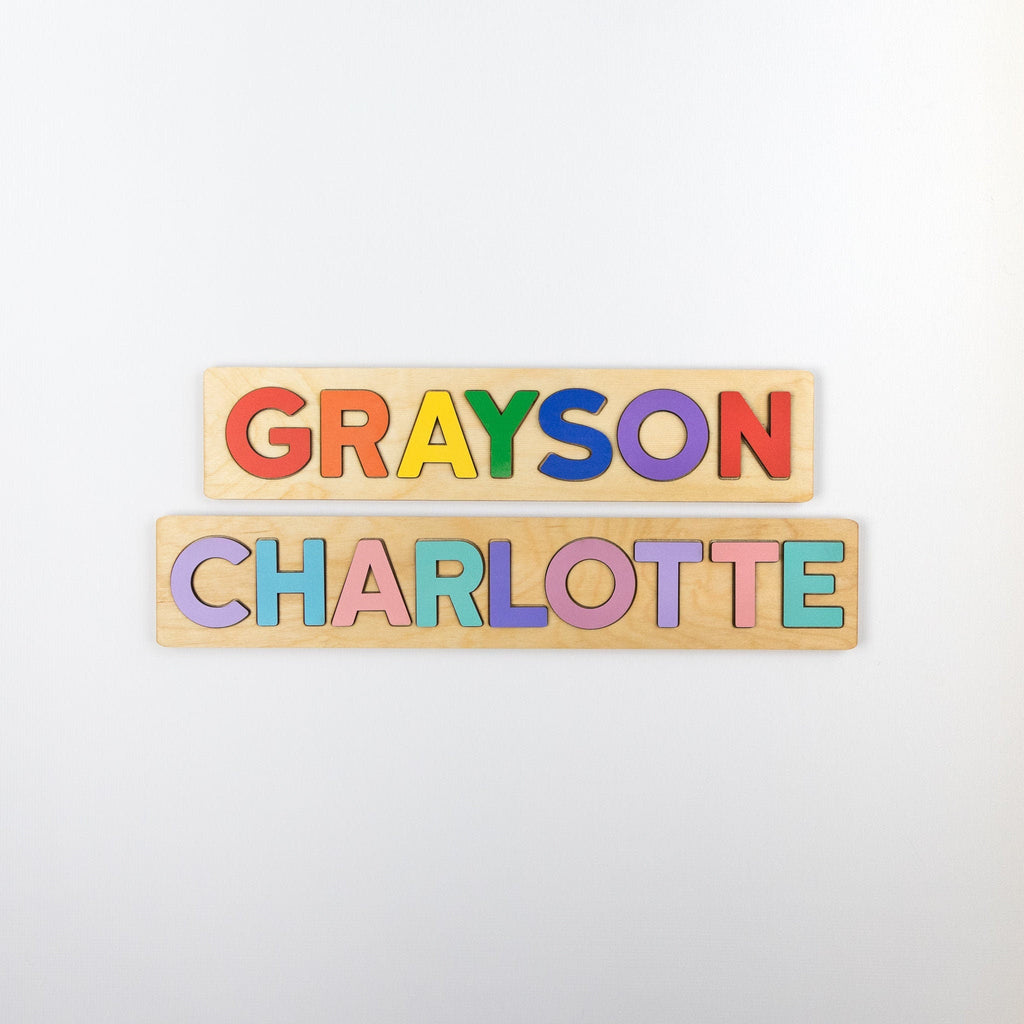 Wooden Name Puzzle, Primary Wood Name Puzzle, Personalized Toddler Puzzle, First Birthday Gift, Pastel Wooden Puzzle, Easter Basket Gift