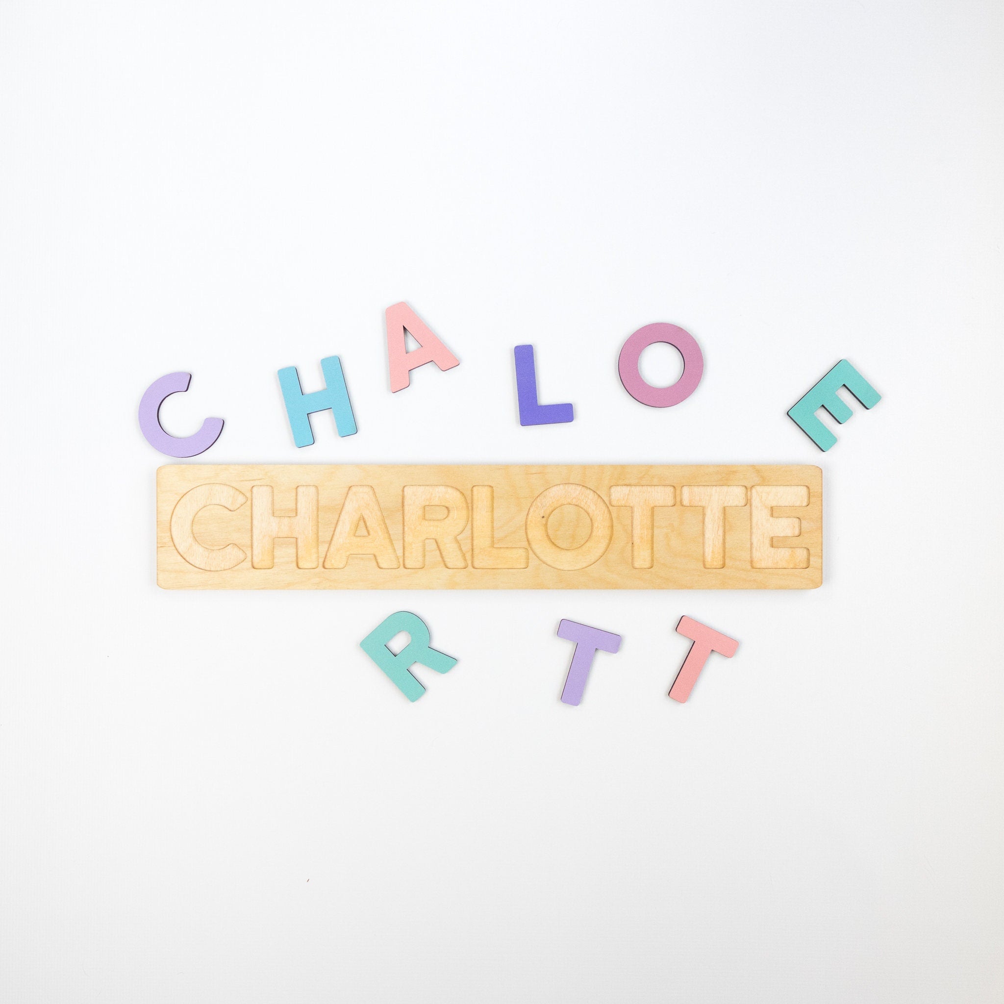 Wooden Name Puzzle, Primary Wood Name Puzzle, Personalized Toddler Puzzle, First Birthday Gift, Pastel Wooden Puzzle, Easter Basket Gift
