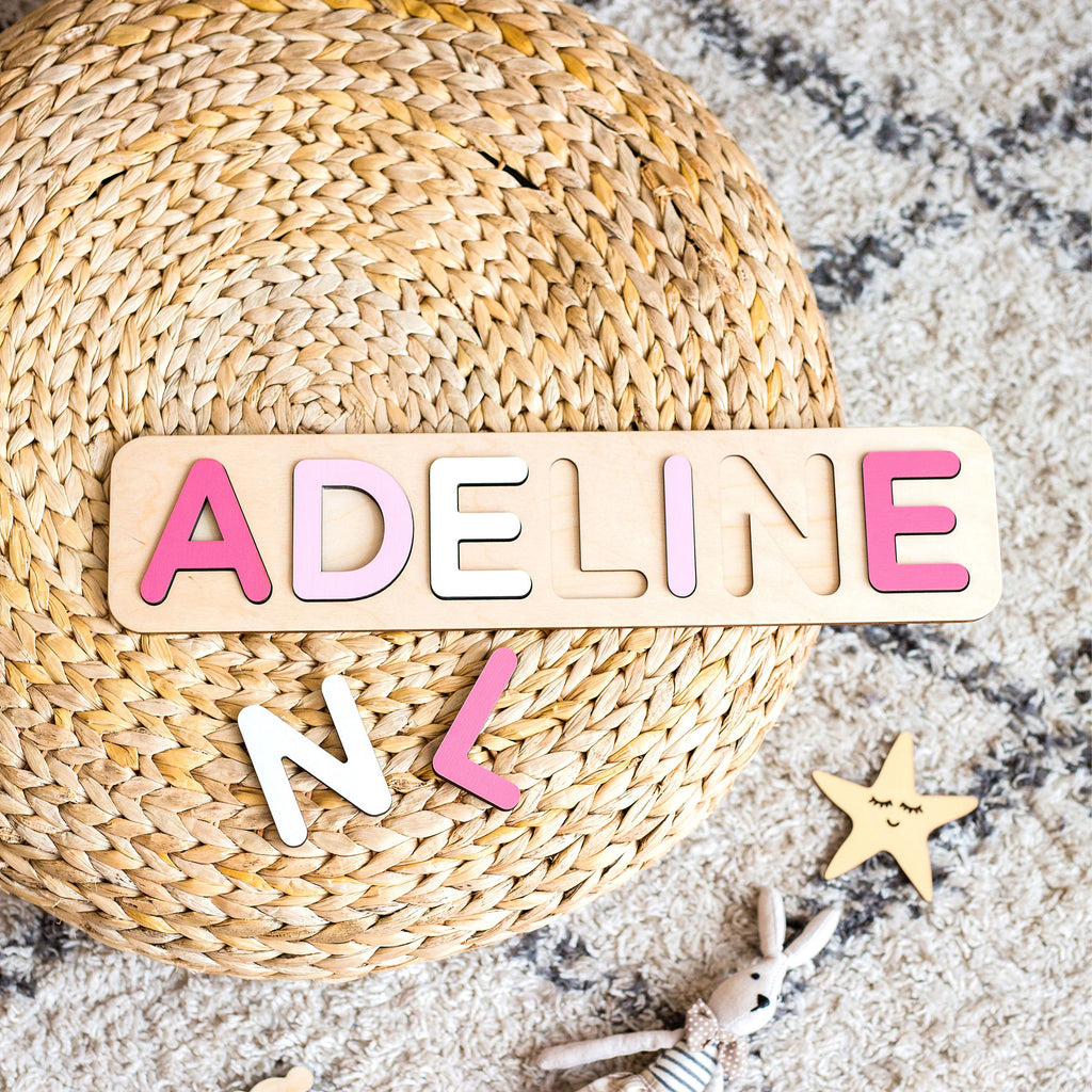 Personalized Name Puzzle, Toys for Toddler, Baby Shower, New Baby Gift, Name Puzzle With Pegs, First Birthday Gift, Baby Shower Gift