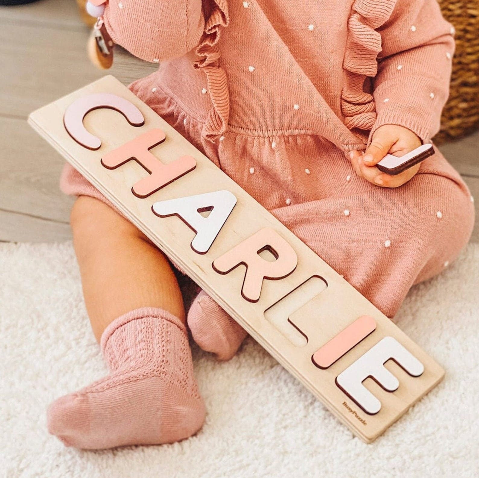 Personalized Name Puzzle With Pegs | New Christmas Gifts for Kids Wooden Toys Baby Shower Custom Toddler Toys First Birthday 1st Gifts
