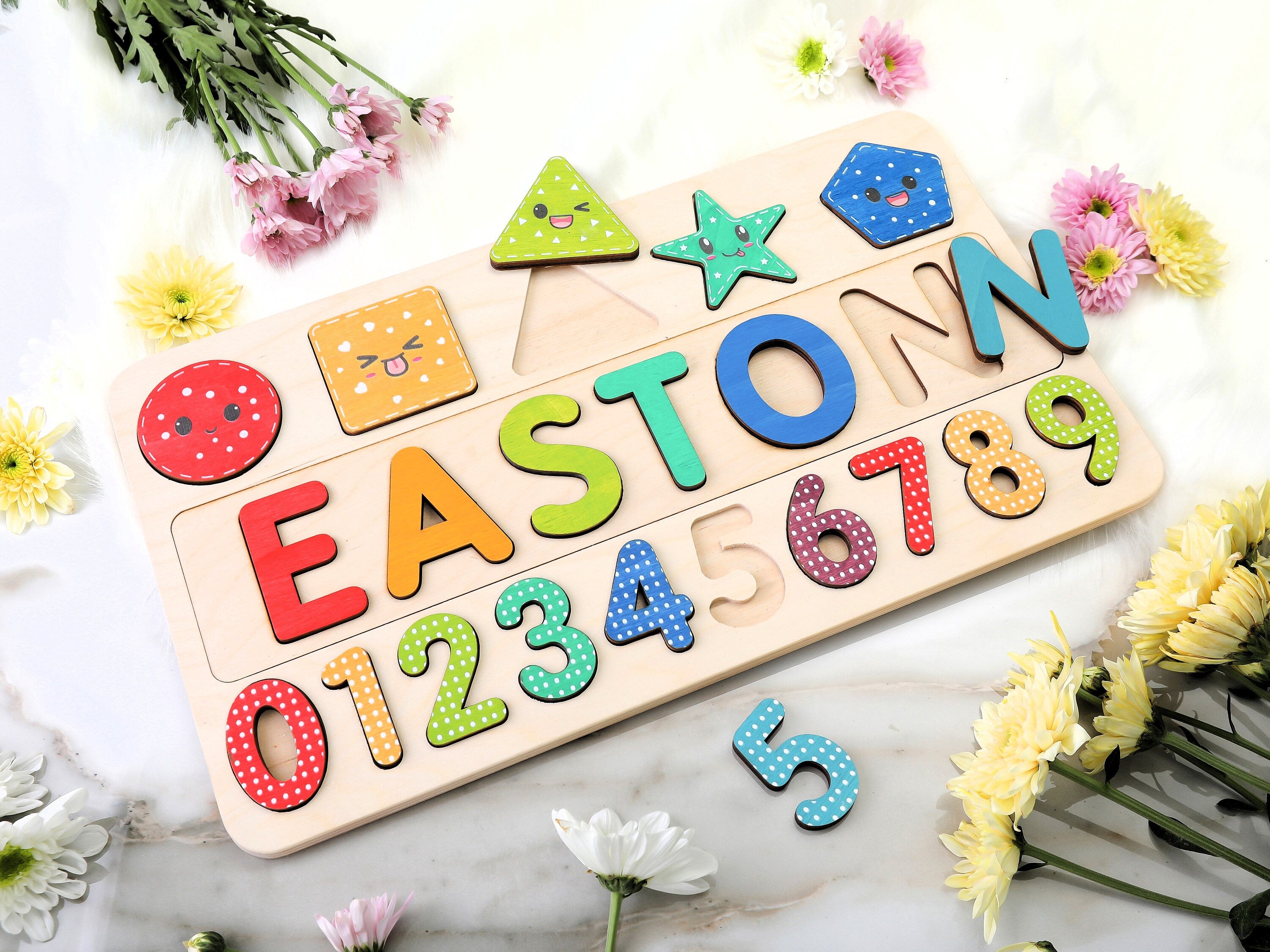 Wooden Name Puzzle | Gift for Kids | Name Puzzles for Toddlers | Montessori Baby Toys | First Birthday Gift | Baby Shower Gift