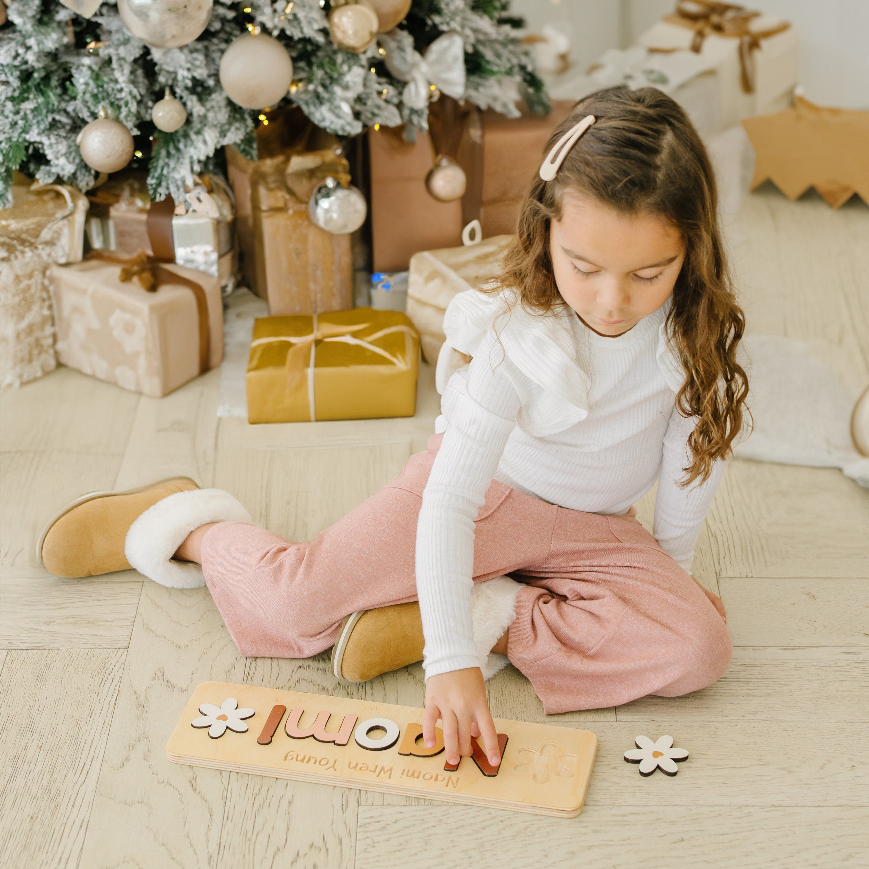 Wooden Name Puzzle, Upper and Lowercase, Easter Gifts for Kids, Name Puzzles for Toddlers and Baby, Montessori, Baby Shower, Newborn Gift