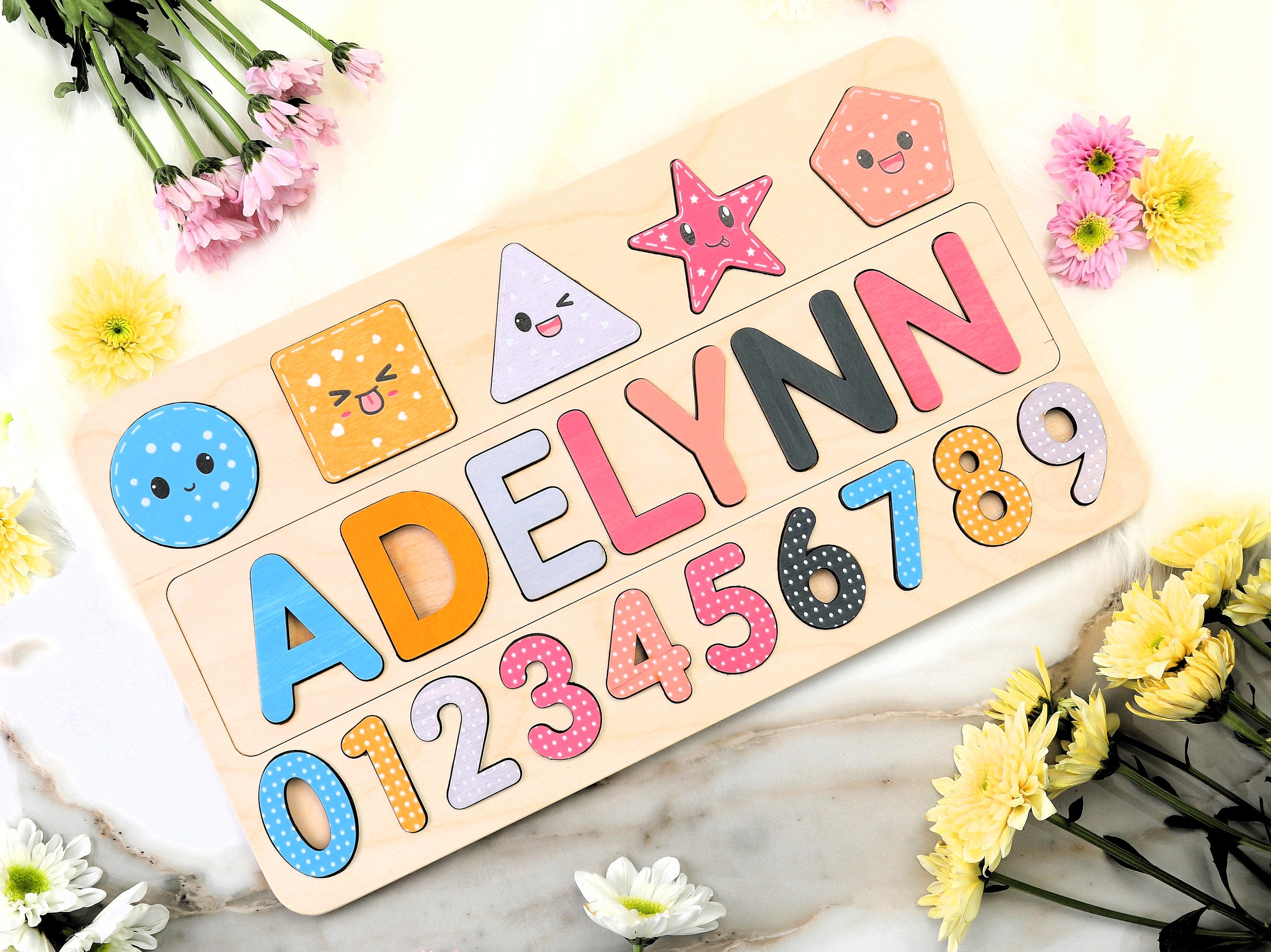 Wooden Name Puzzle | Gift for Kids | Name Puzzles for Toddlers | Montessori Baby Toys | First Birthday Gift | Baby Shower Gift