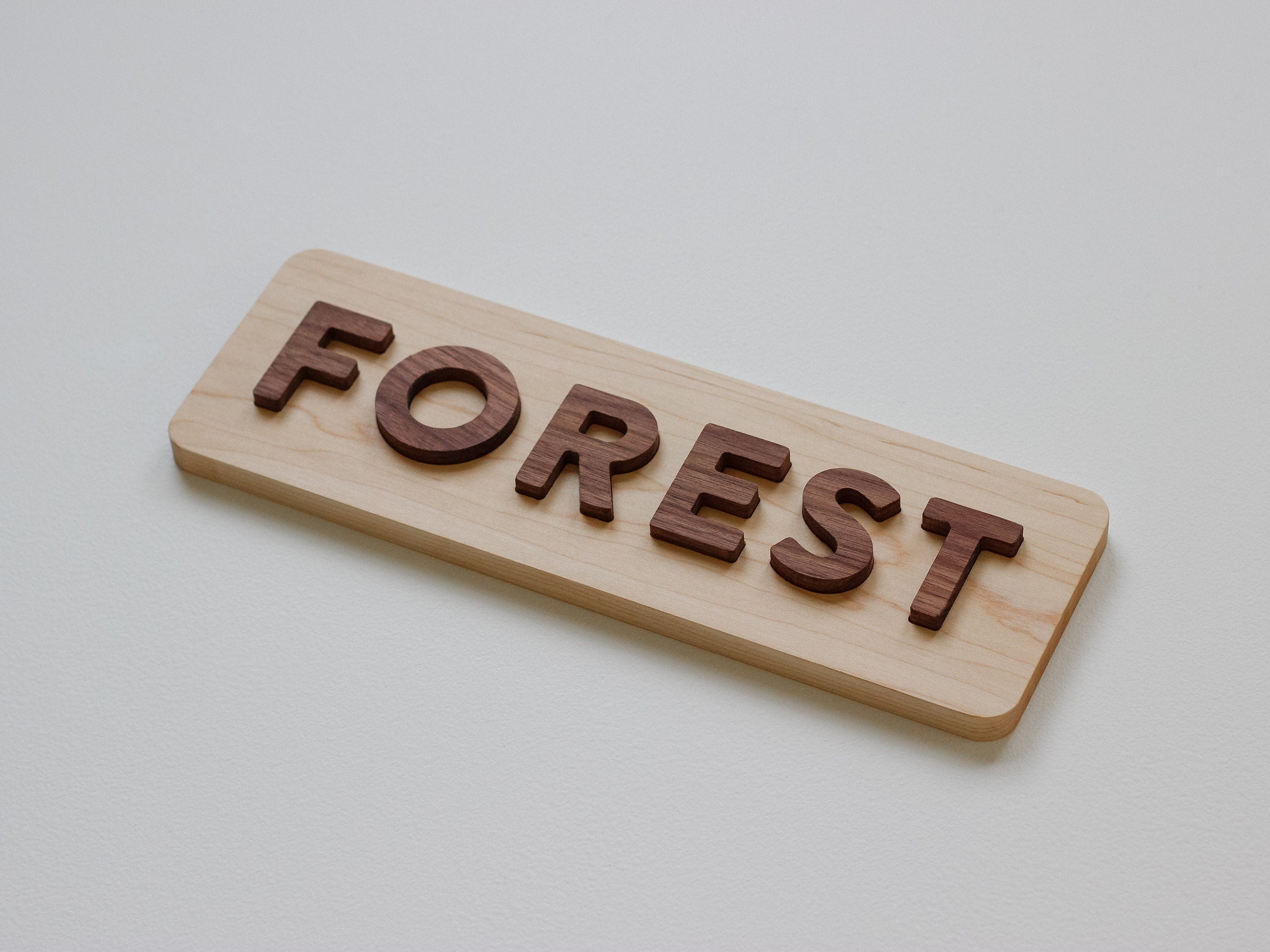 Wooden Name Puzzle for Toddlers and Babies • Montessori Learning Toy • USA Made Solid Wood Custom Puzzle • Personalized Gift • Walnut, Maple