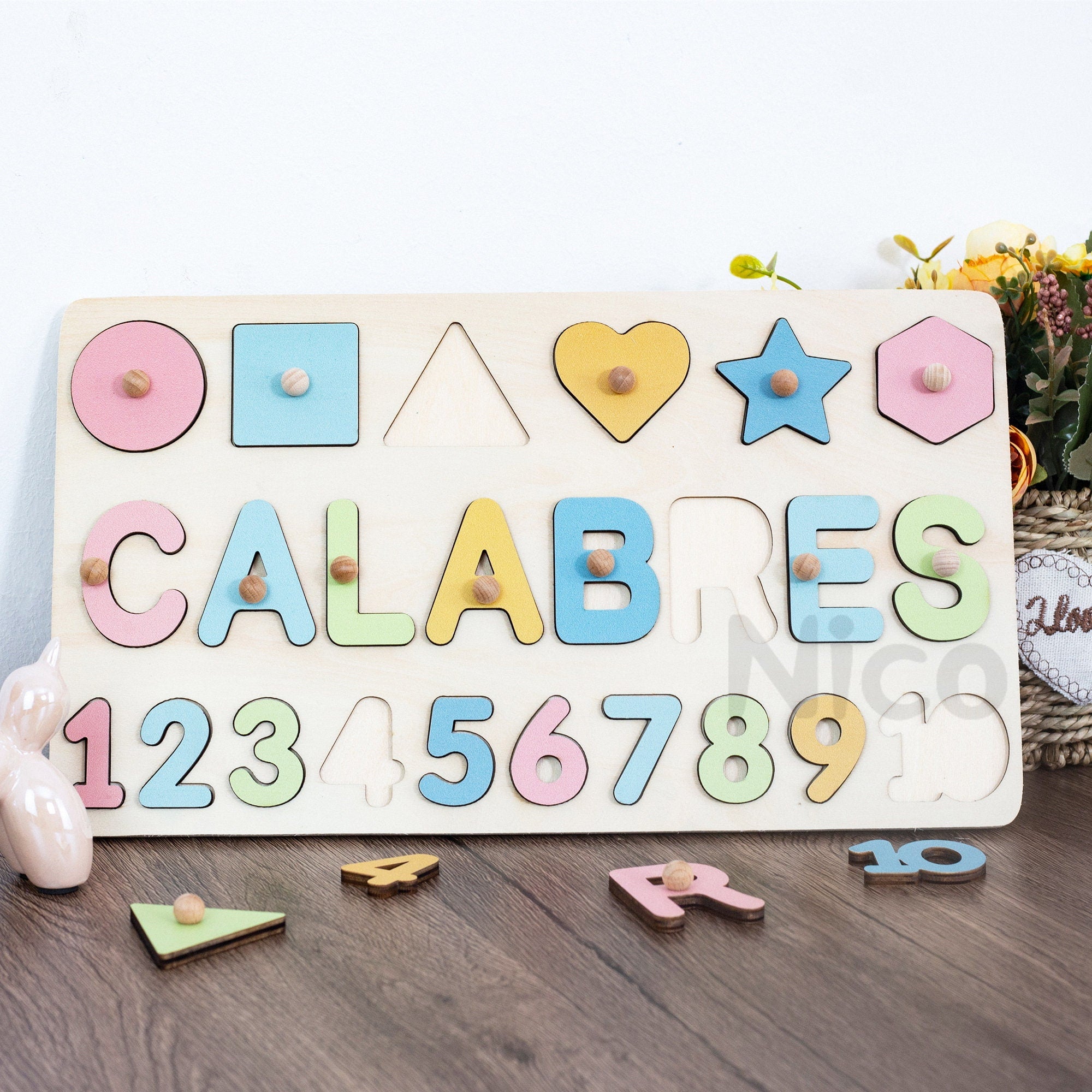 Personalized Puzzle-1st Birthday Gift-Gifts for Baby-Name Puzzle for Toddlers-Baby Name Puzzle-Baby Shower Gift-Christmas Gifts