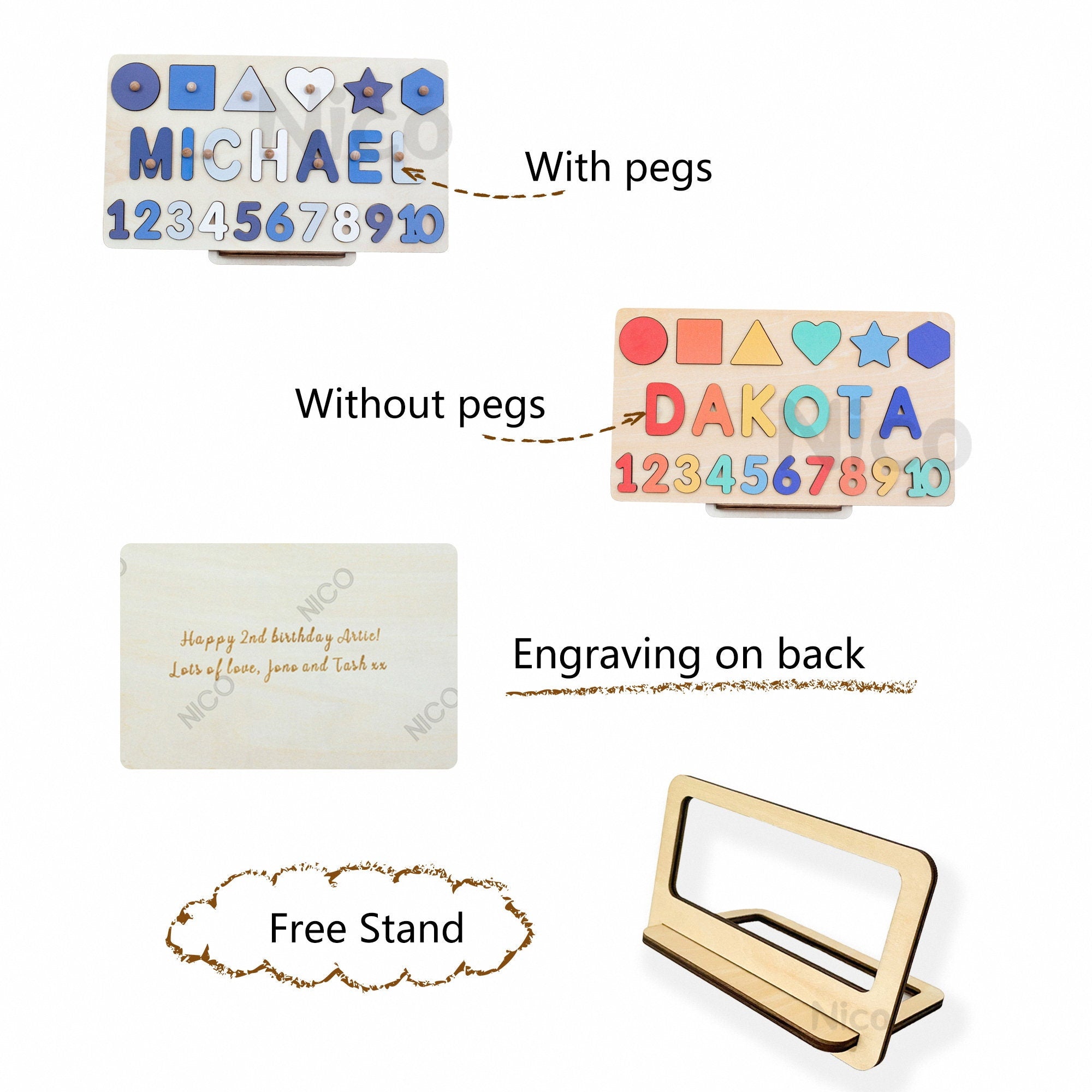 Personalized Puzzle-1st Birthday Gift-Gifts for Baby-Name Puzzle for Toddlers-Baby Name Puzzle-Baby Shower Gift-Christmas Gifts