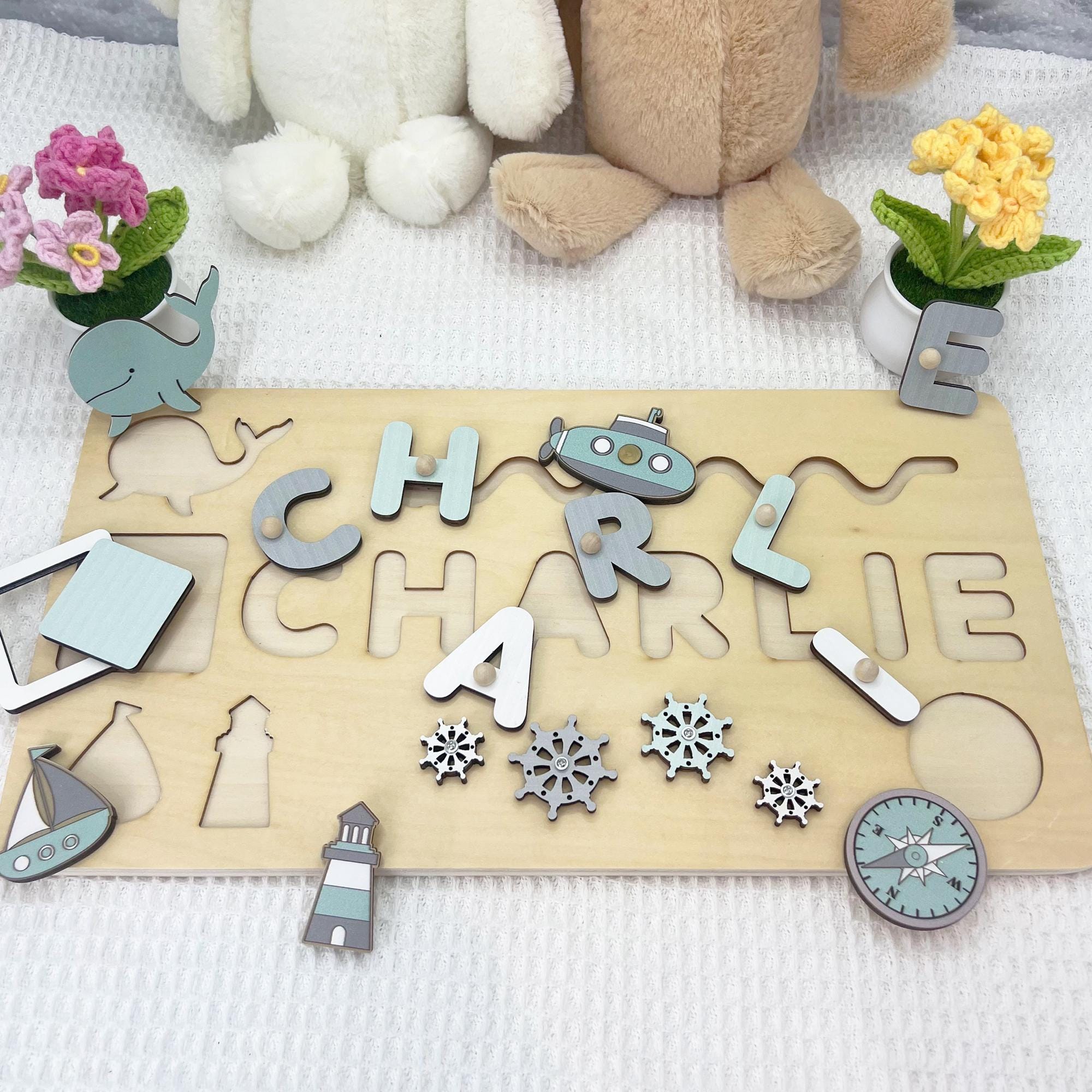 Wooden Toys For 1 Year Old, Personalized Wooden Name Puzzle, Custom Name Puzzle, Personalized Baby Gift 1st birthday, Baby Gifts