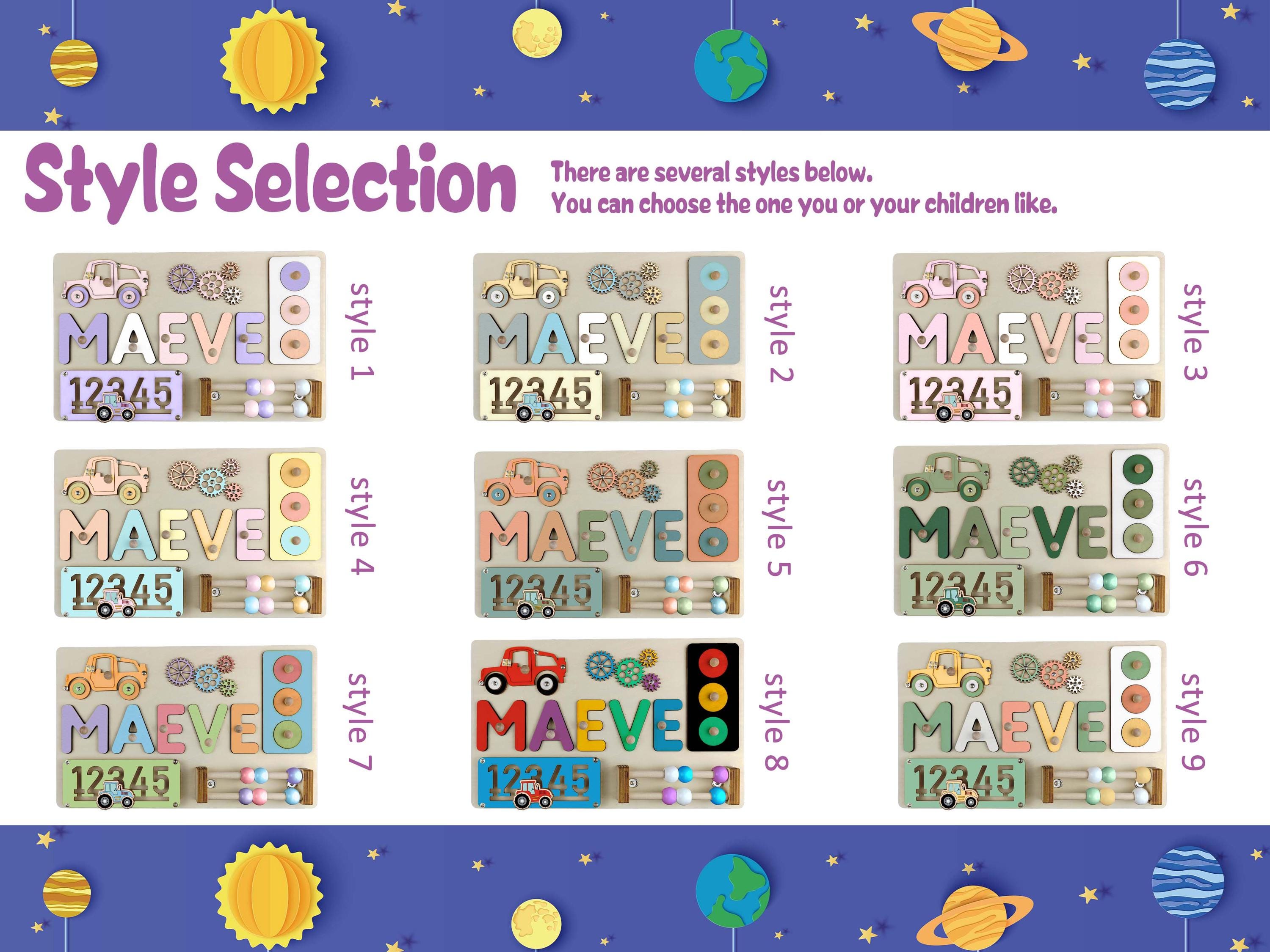 Name Puzzle Montessori Busy board for Toddlers - Personalized Puzzle Wooden Toy Baby Shower, Christmas, or 1st Birthday Gift