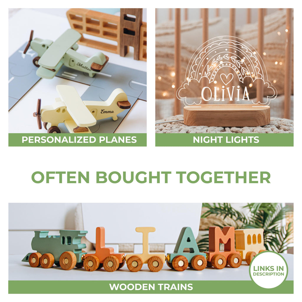 Personalized Name Puzzle With Pegs | New Christmas Gifts for Kids Wooden Toys Baby Shower Custom Toddler Toys First Birthday 1st Gifts