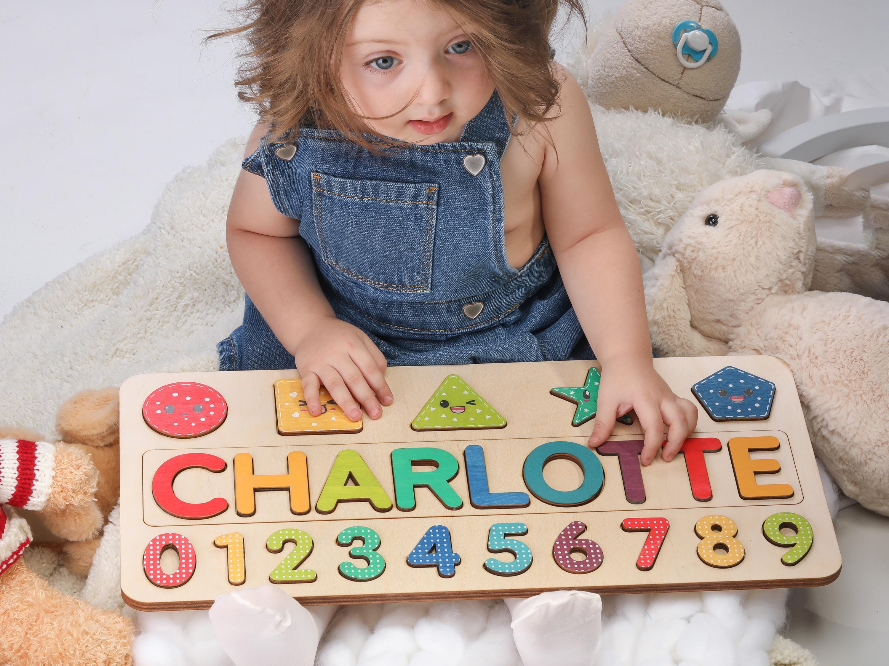 Wooden Name Puzzle | Gift for Kids | Name Puzzles for Toddlers | Montessori Baby Toys | First Birthday Gift | Baby Shower Gift