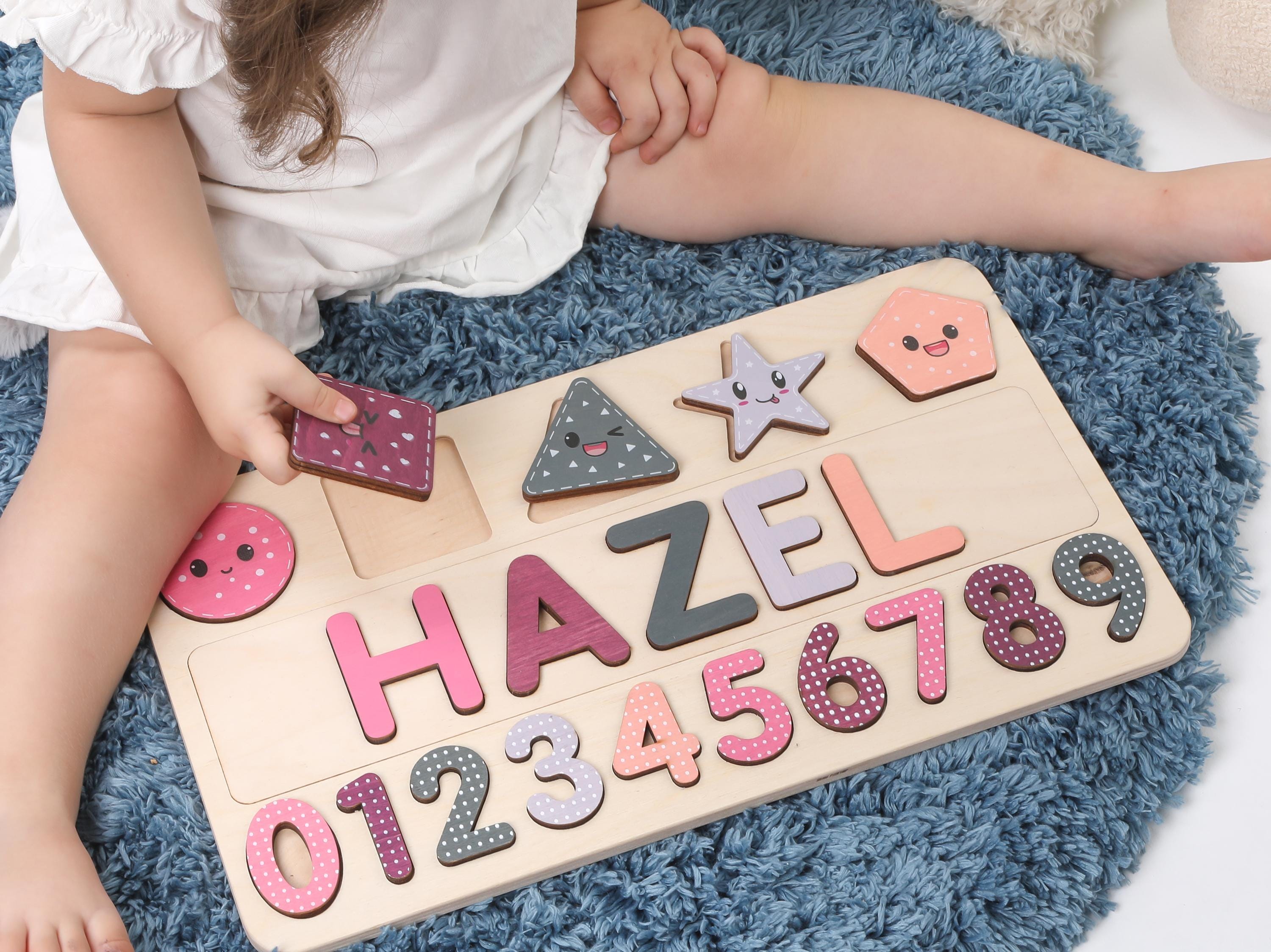 Wooden Name Puzzle | Gift for Kids | Name Puzzles for Toddlers | Montessori Baby Toys | First Birthday Gift | Baby Shower Gift