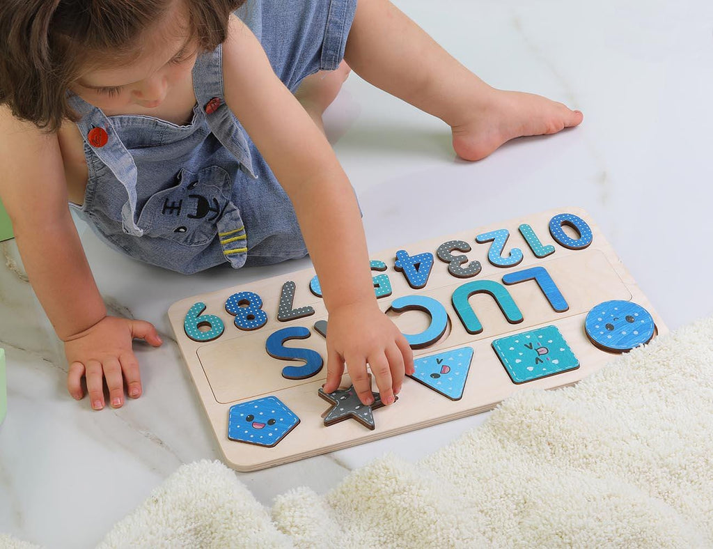 Wooden Name Puzzle | Gift for Kids | Name Puzzles for Toddlers | Montessori Baby Toys | First Birthday Gift | Baby Shower Gift