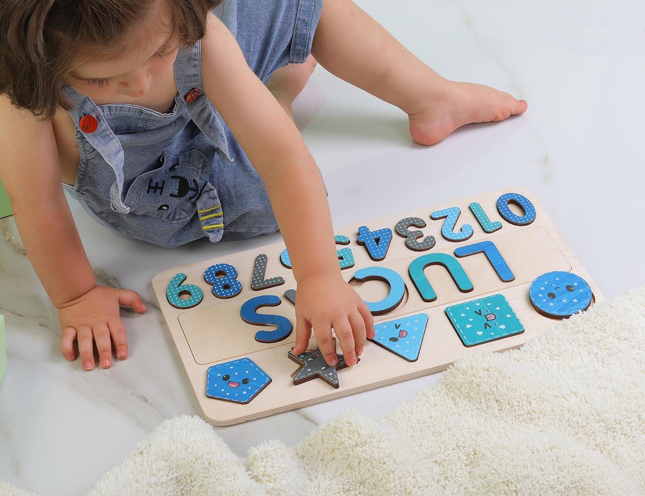 Wooden Name Puzzle | Gift for Kids | Name Puzzles for Toddlers | Montessori Baby Toys | First Birthday Gift | Baby Shower Gift