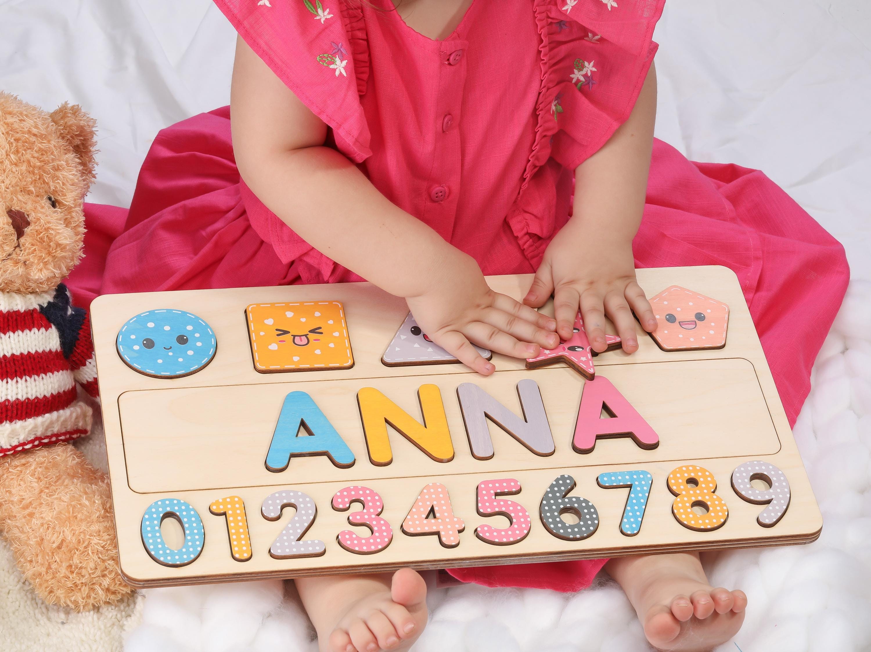 Wooden Name Puzzle | Gift for Kids | Name Puzzles for Toddlers | Montessori Baby Toys | First Birthday Gift | Baby Shower Gift