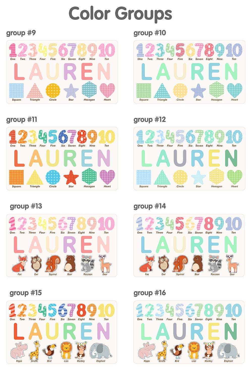 Personalized Wooden Name Puzzle for Girls, Colorful Educational Toy with Name, Numbers 1-10 & 7 Custom Elements, Perfect for Preschoolers