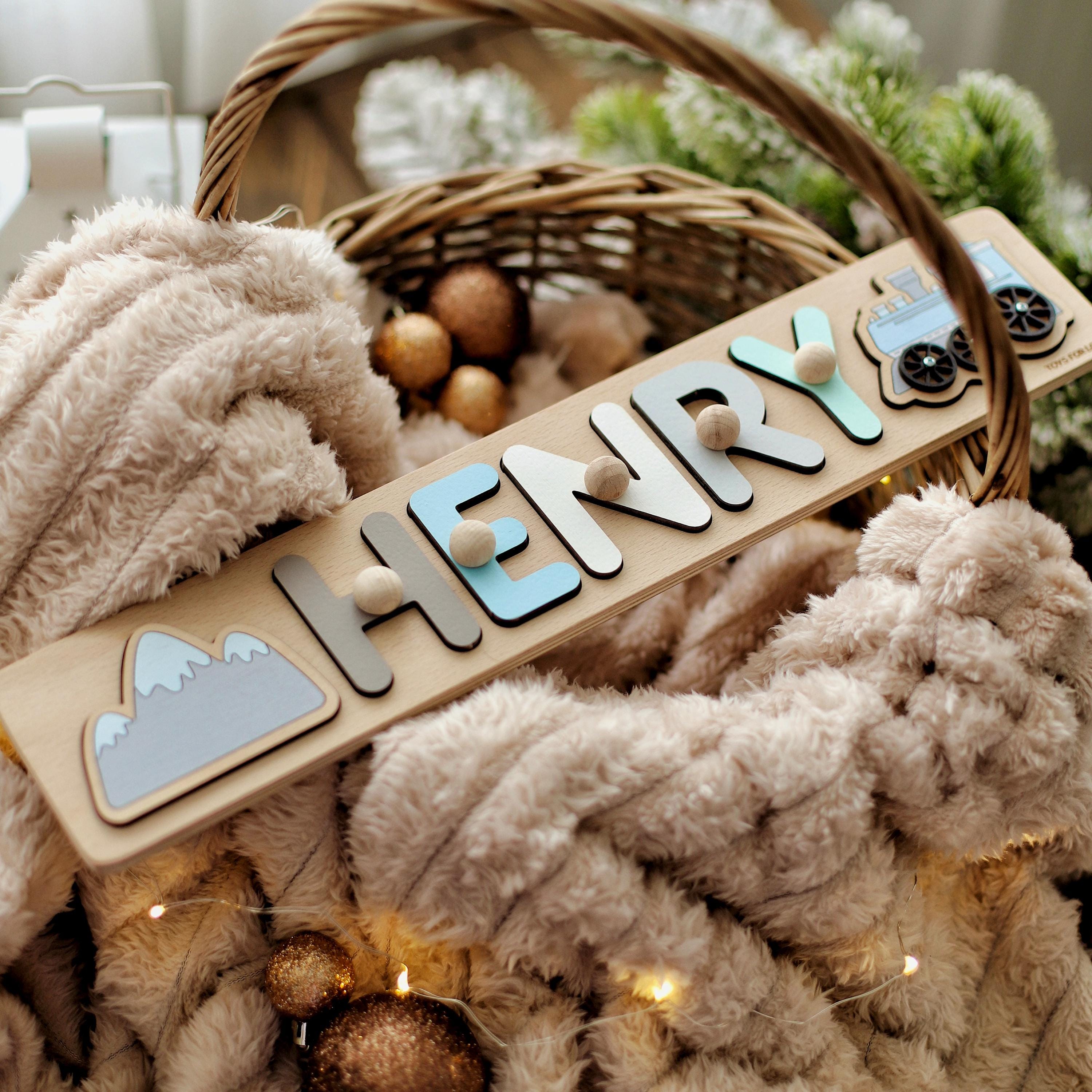 Personalized Name Puzzle for Kids | Custom Wooden Name Toy for Baby | Name Puzzle Boy Girl