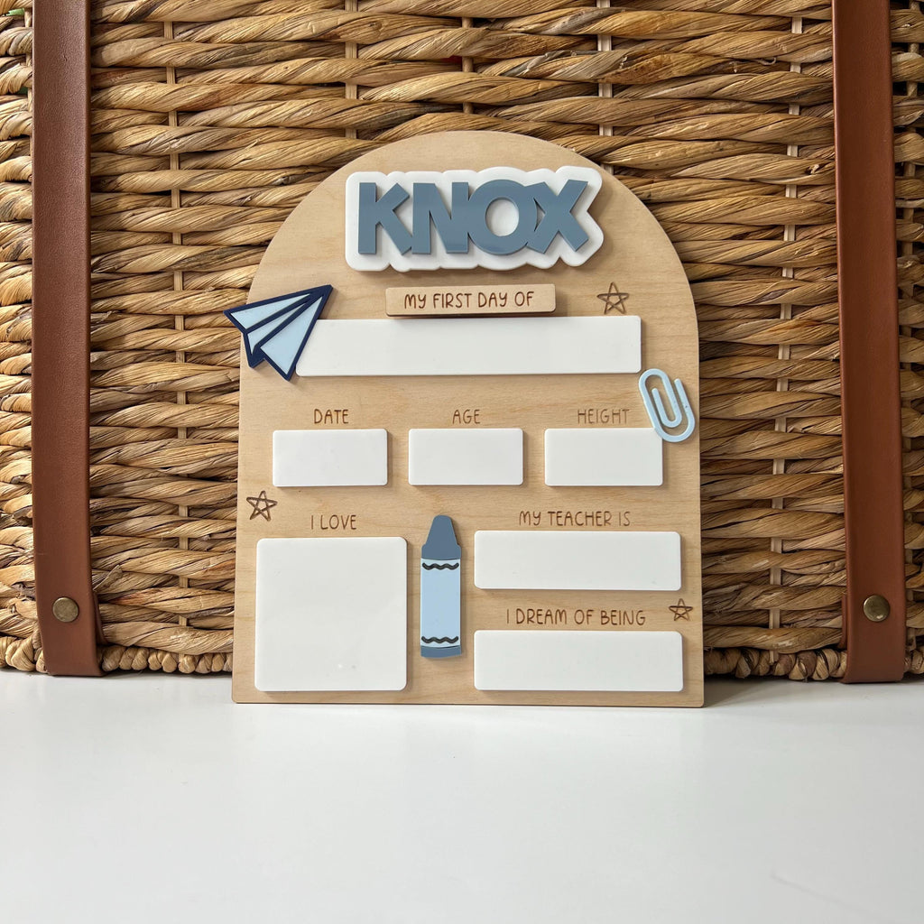 Personalized Dry Erase 1st Day of School Sign