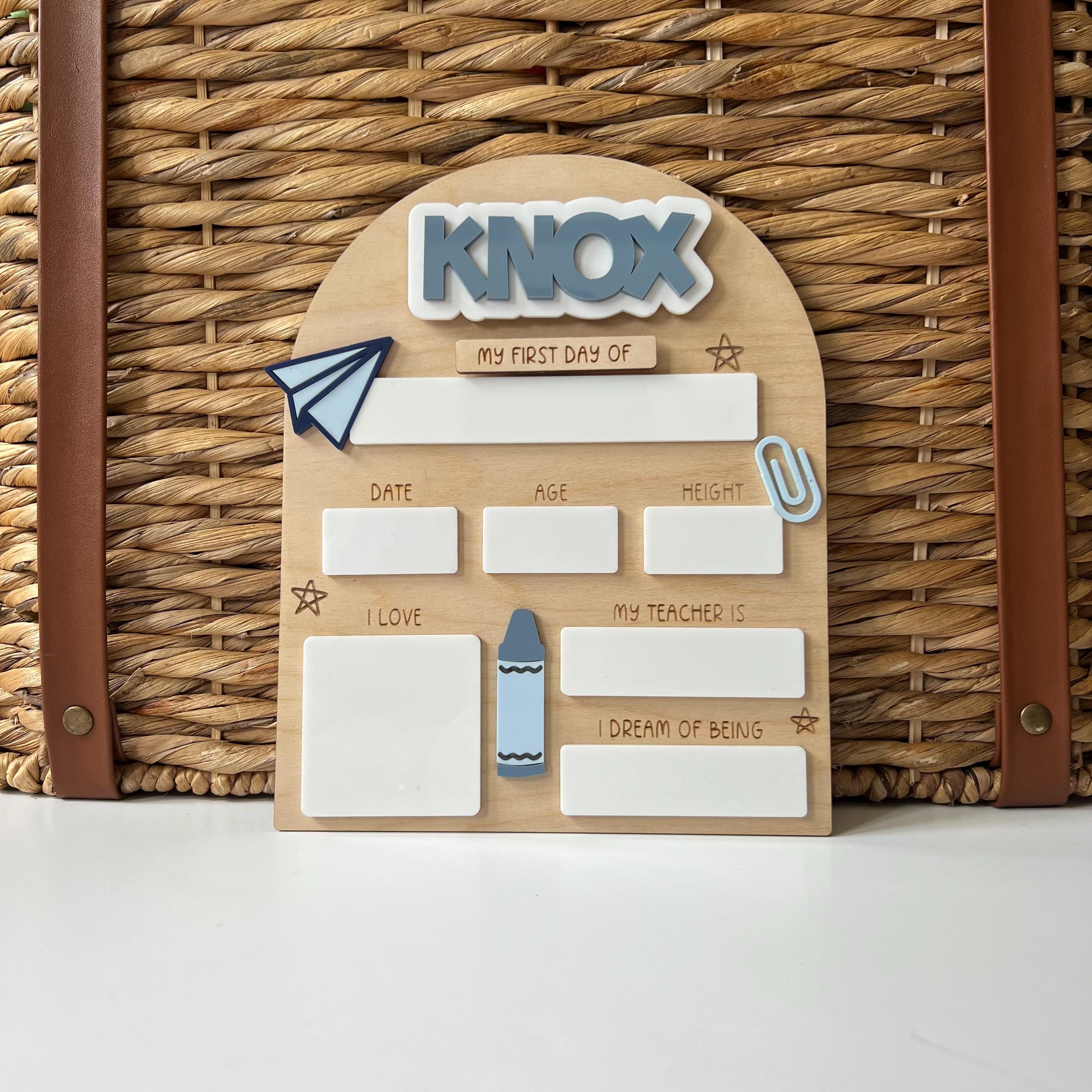 Personalized Dry Erase 1st Day of School Sign