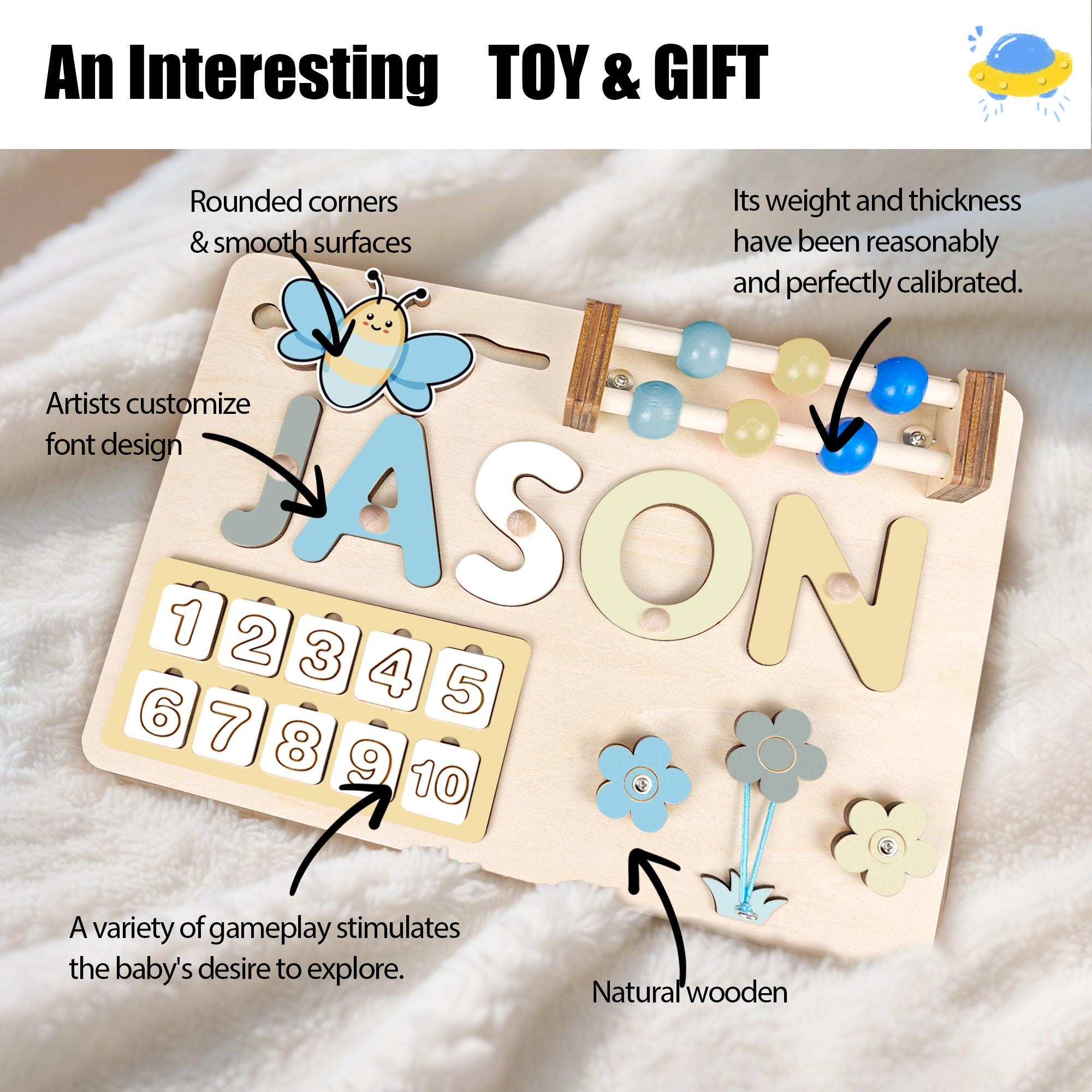 Custom Handmade Name Puzzle, Personalized Birthday Gift for Kids, baby first Christmas, 1st Birthday Gift Gift, Wood Toy