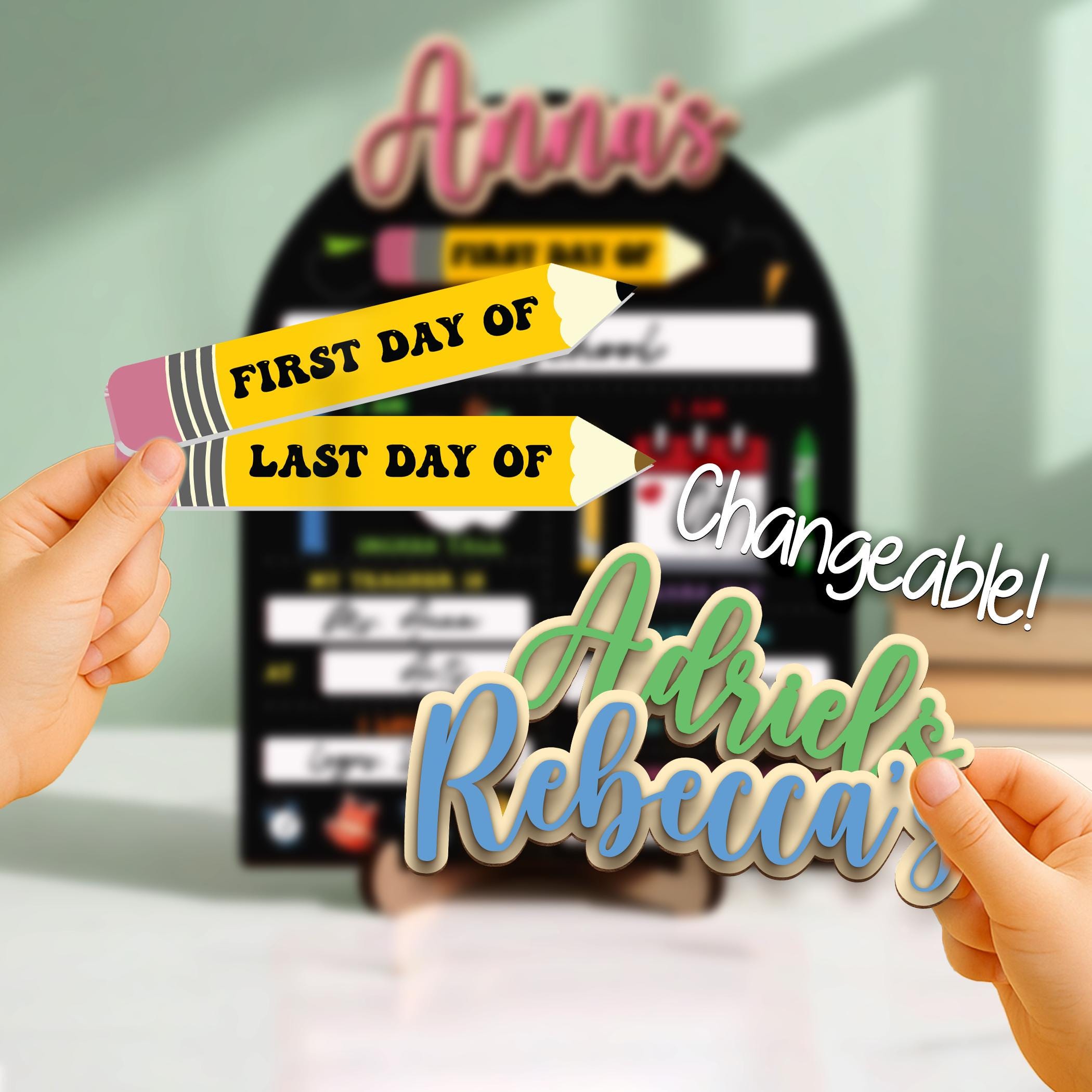 Personalized  First Day of School Interchangeable Sign