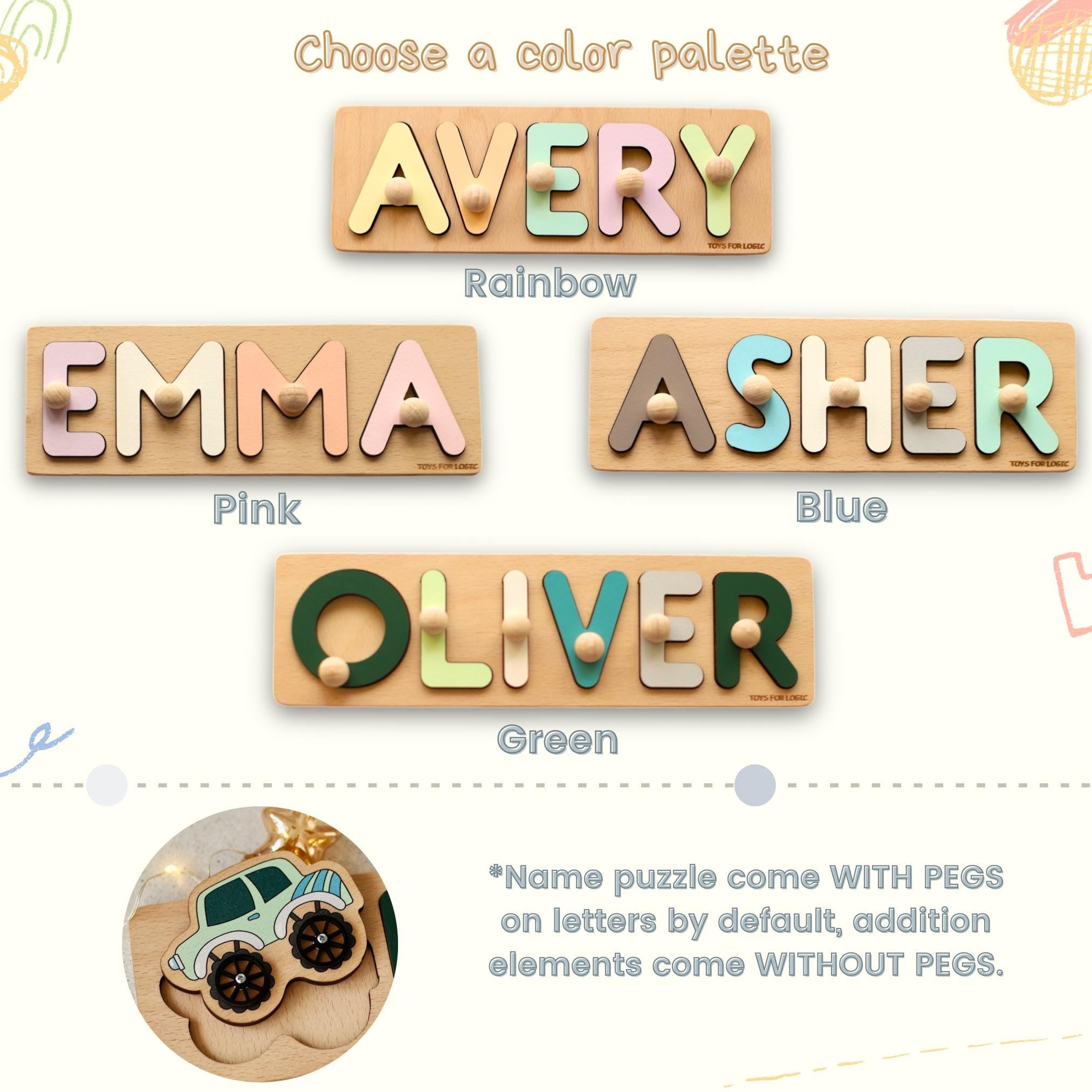 Personalized Name Puzzle for Kids | Custom Wooden Name Toy for Baby | Name Puzzle Boy Girl