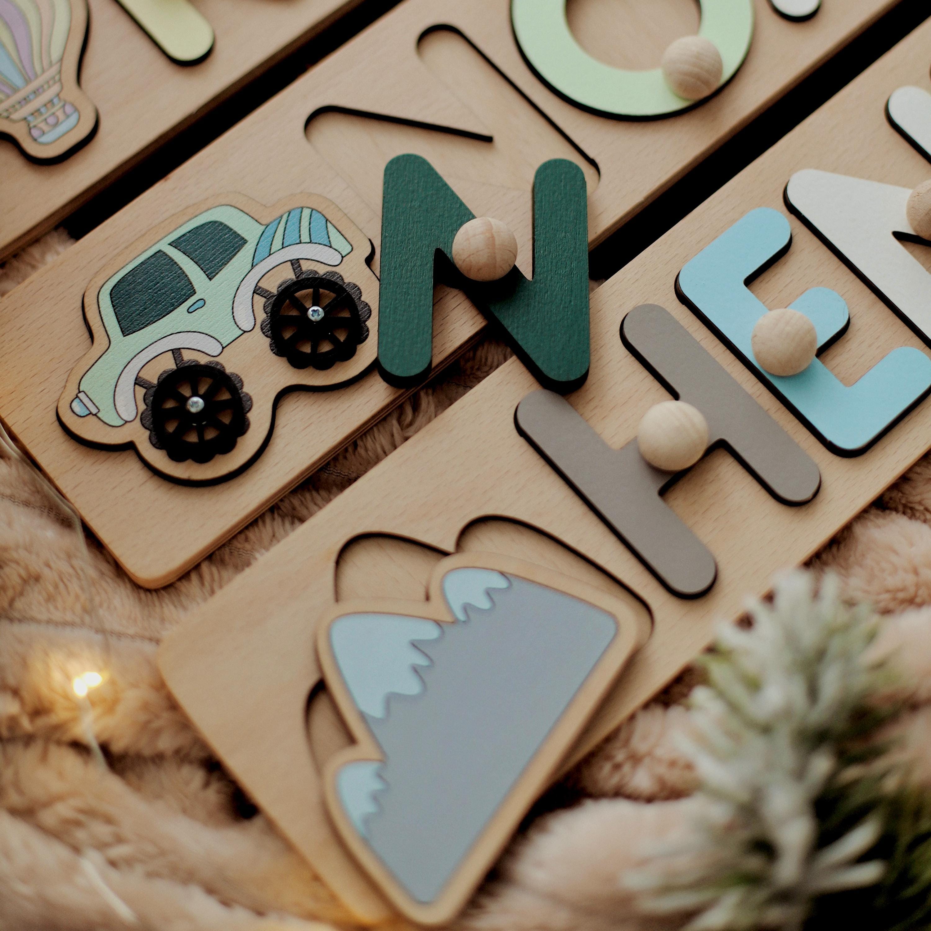 Personalized Name Puzzle for Kids | Custom Wooden Name Toy for Baby | Name Puzzle Boy Girl