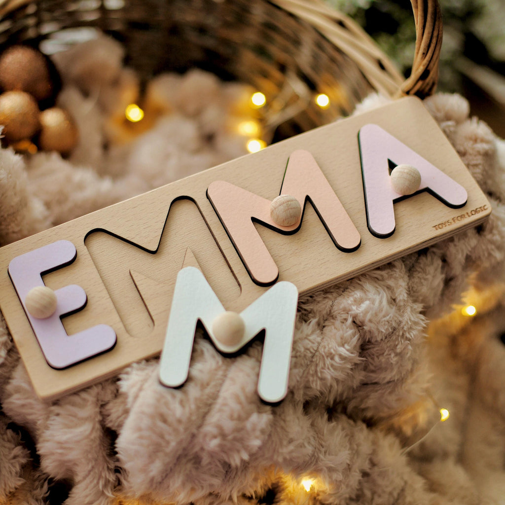 Personalized Name Puzzle for Kids | Custom Wooden Name Toy for Baby | Name Puzzle Boy Girl