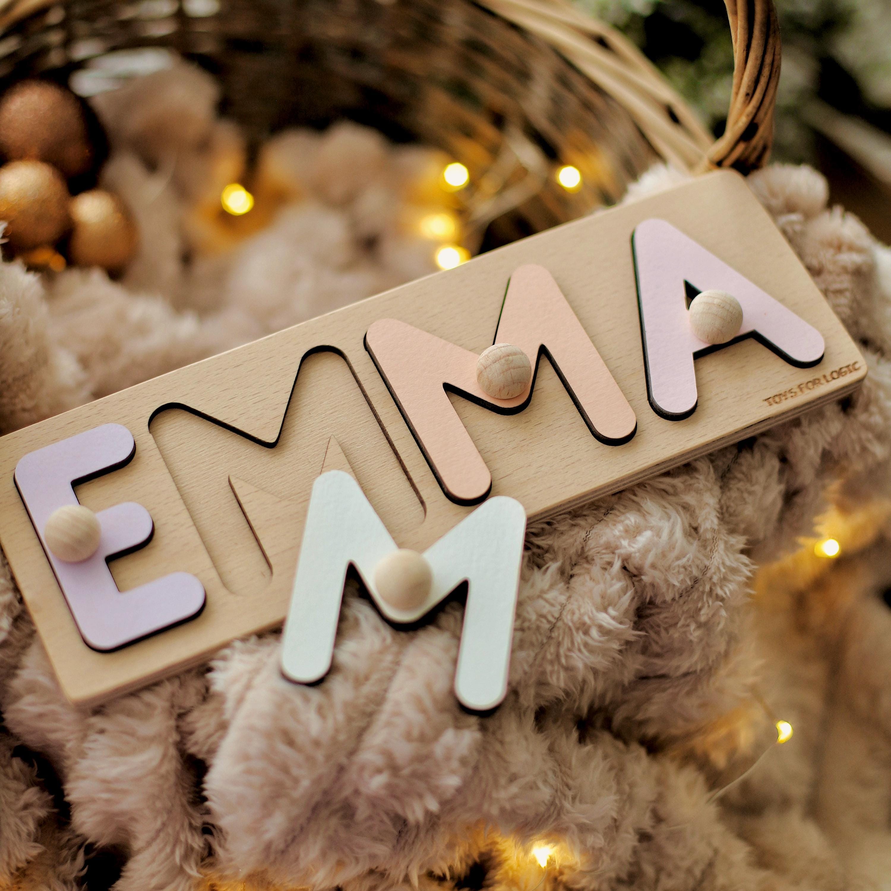 Personalized Name Puzzle for Kids | Custom Wooden Name Toy for Baby | Name Puzzle Boy Girl