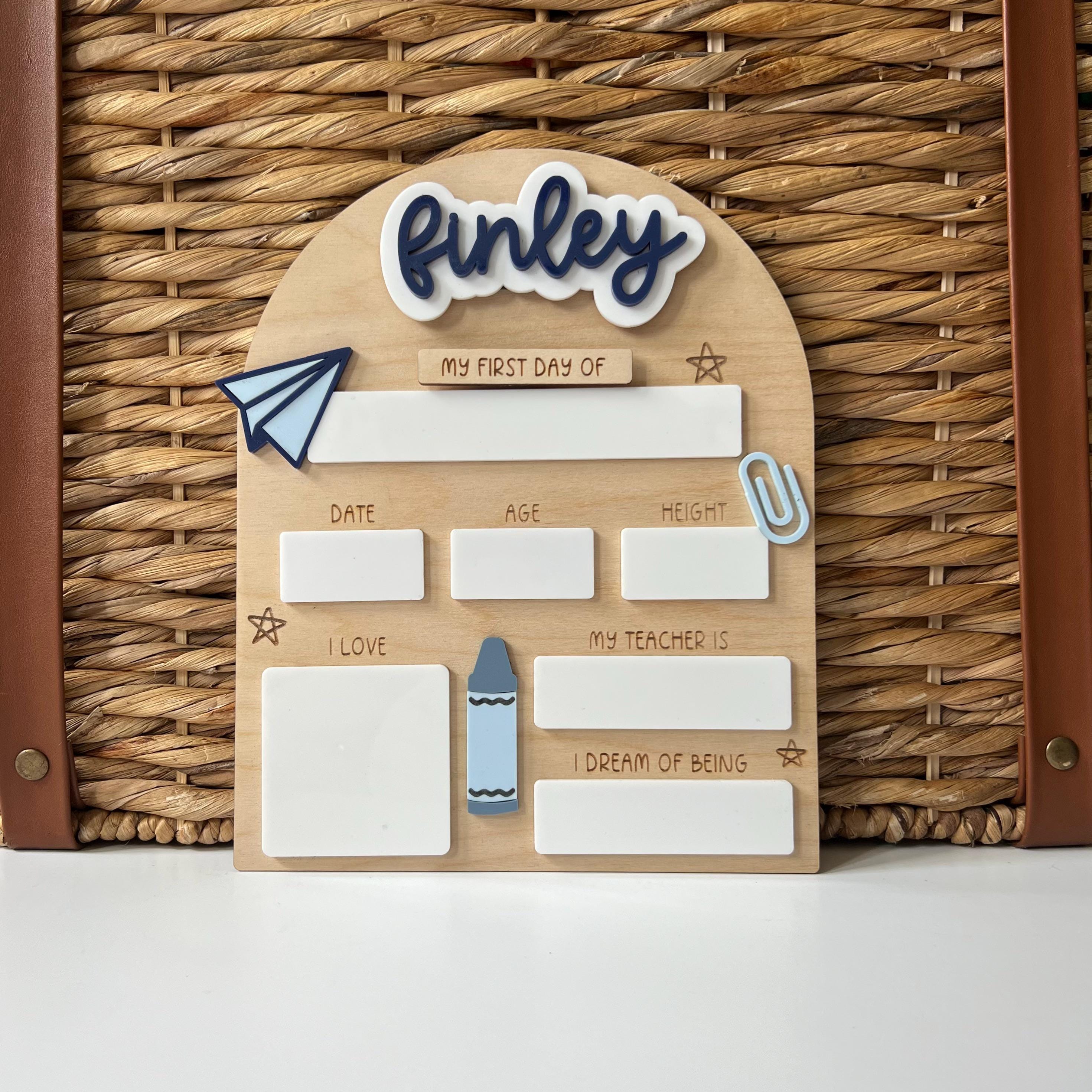 Personalized Dry Erase 1st Day of School Sign