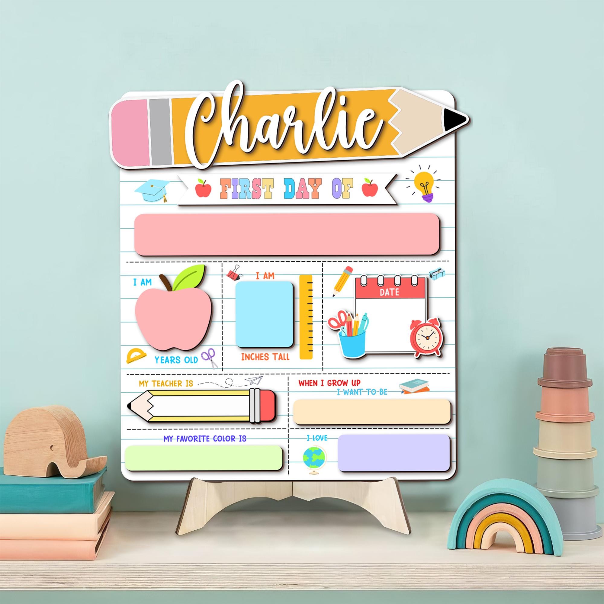 Personalized First Day of School Sign