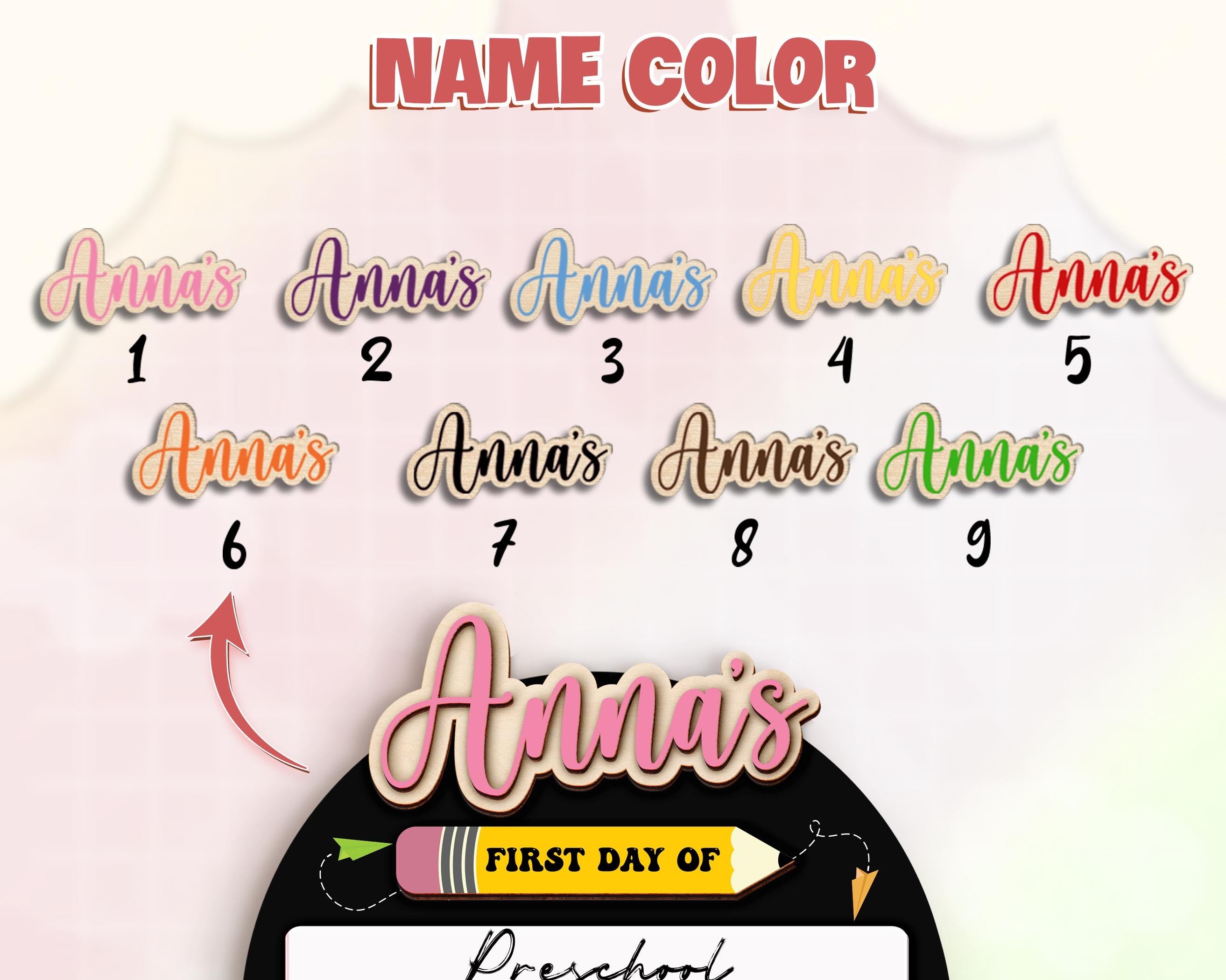 Personalized  First Day of School Interchangeable Sign