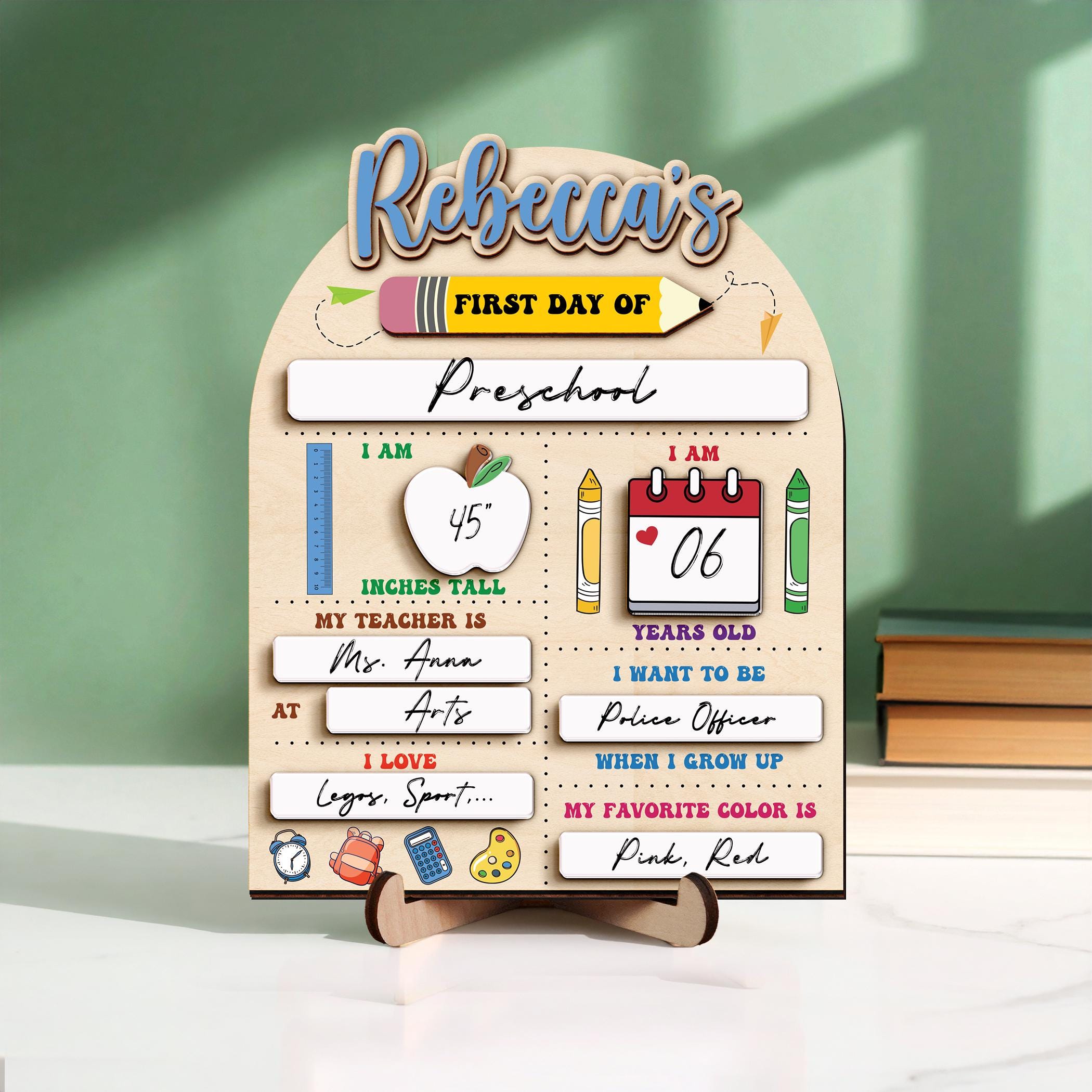 Personalized  First Day of School Interchangeable Sign