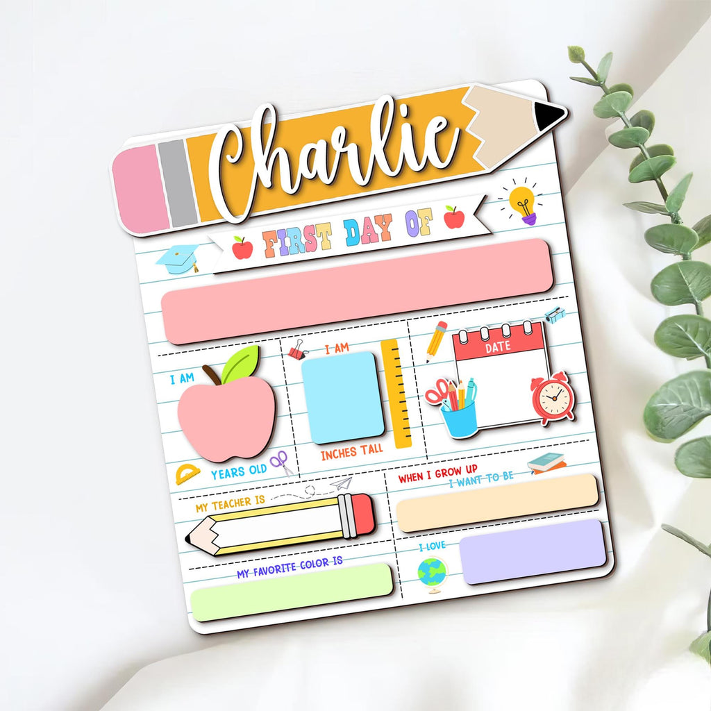 Personalized First Day of School Sign
