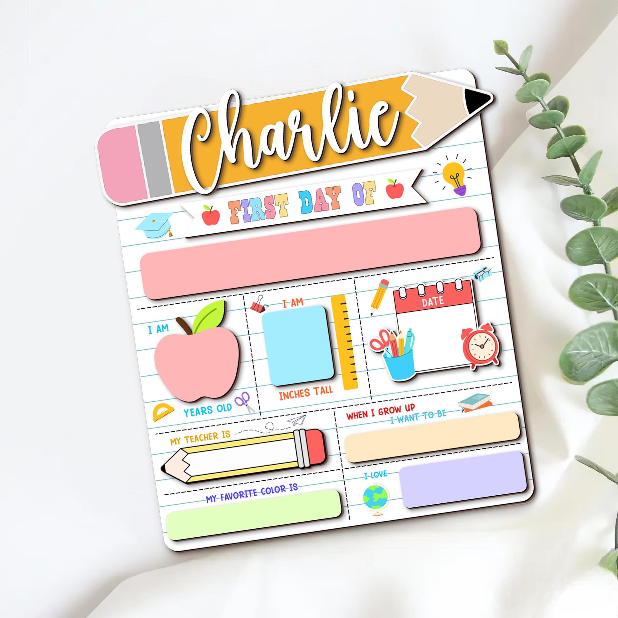 Personalized First Day of School Sign