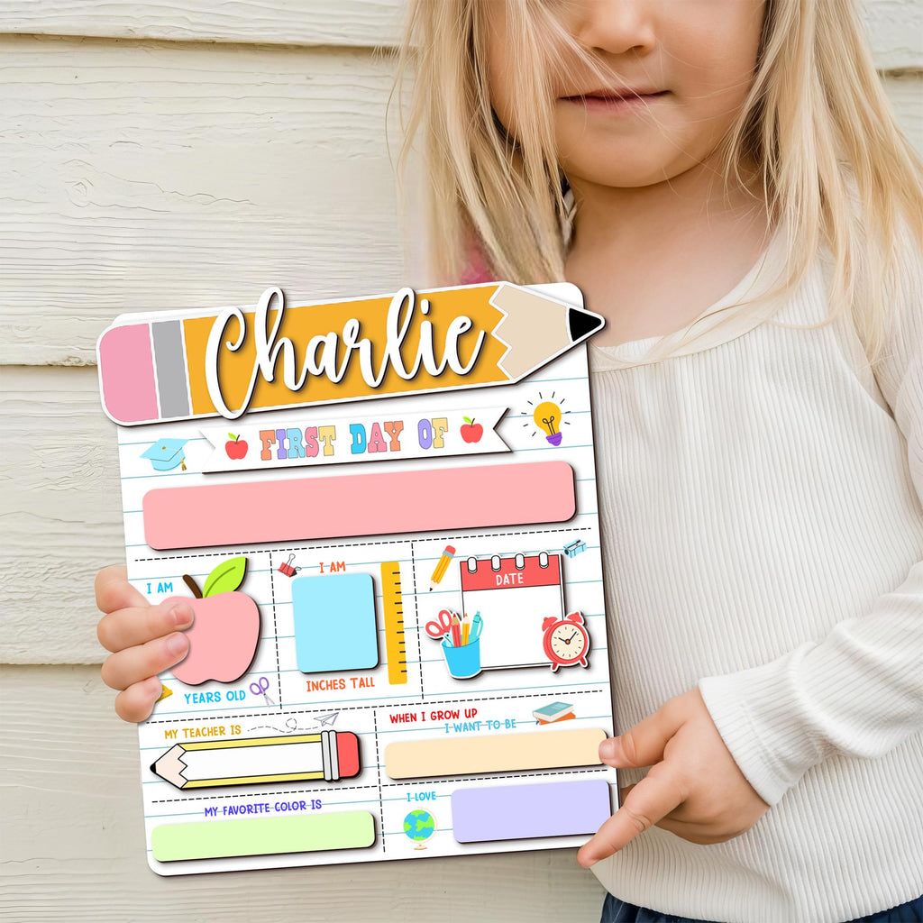 Personalized First Day of School Sign