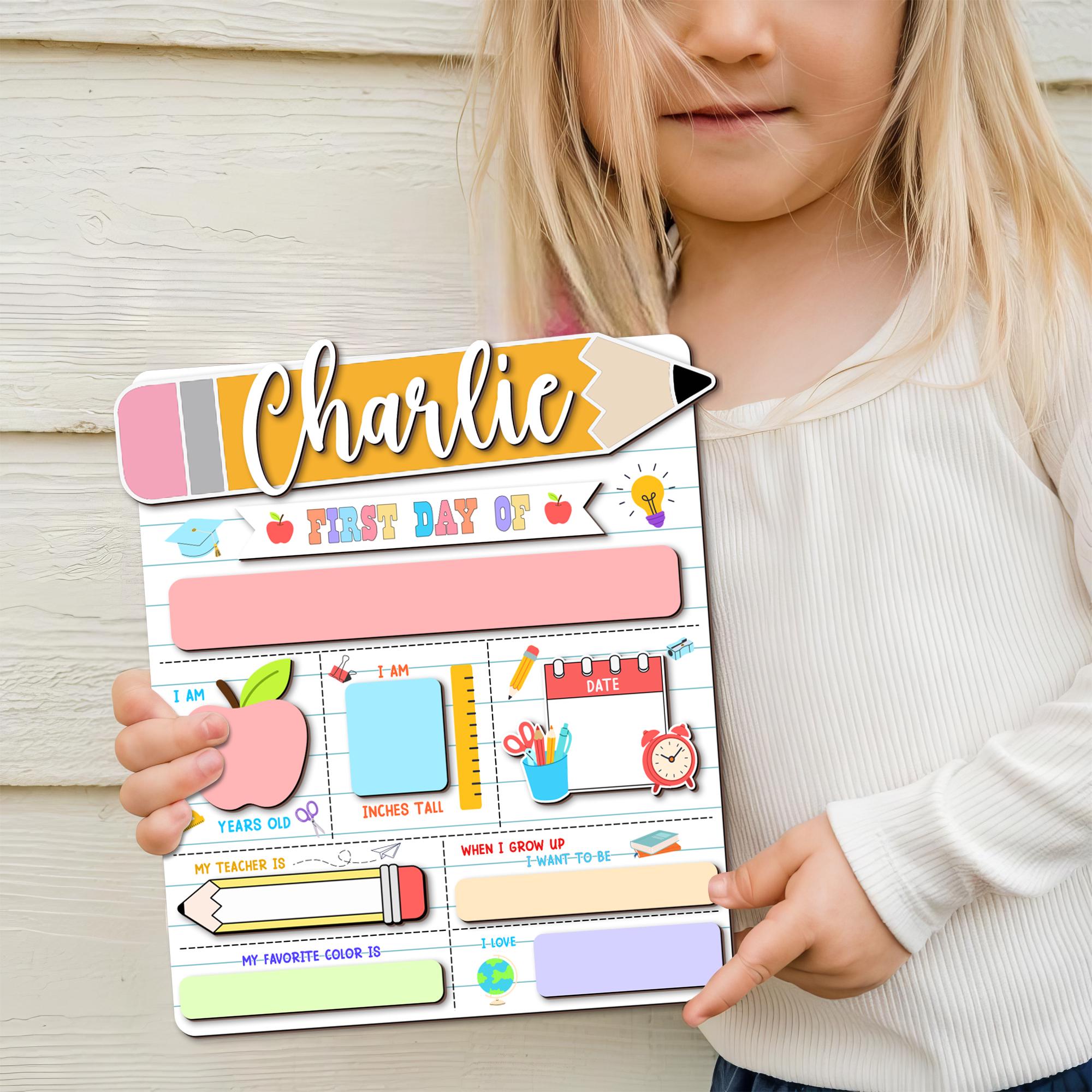 Personalized First Day of School Sign